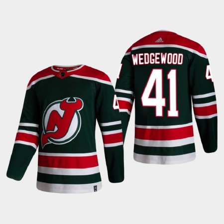 Dresovi New Jersey Devils Scott Wedgewood 41 2020-21 Reverse Retro Authentic - Muške